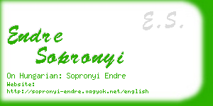 endre sopronyi business card